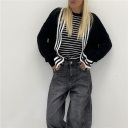 cardigan con bordo a righe contrast